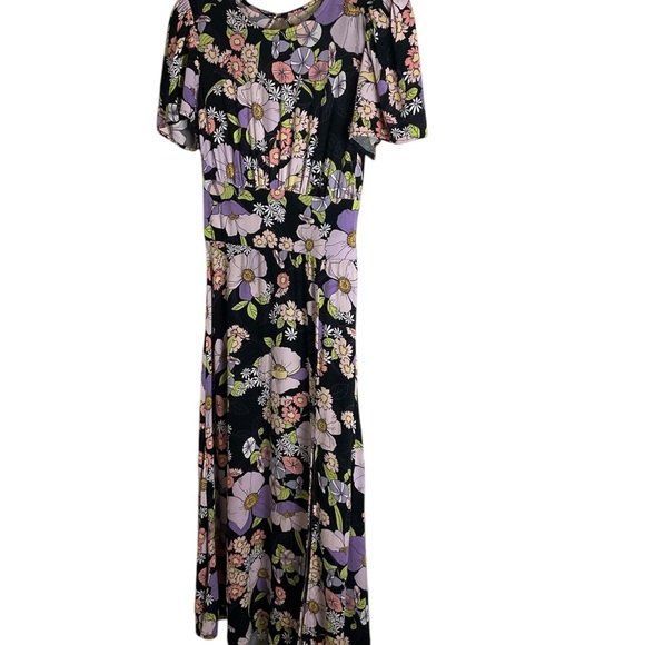 AFRM Jamie Print Open Back Short Sleeve Dress Floral Size small - Picture 5 of 8